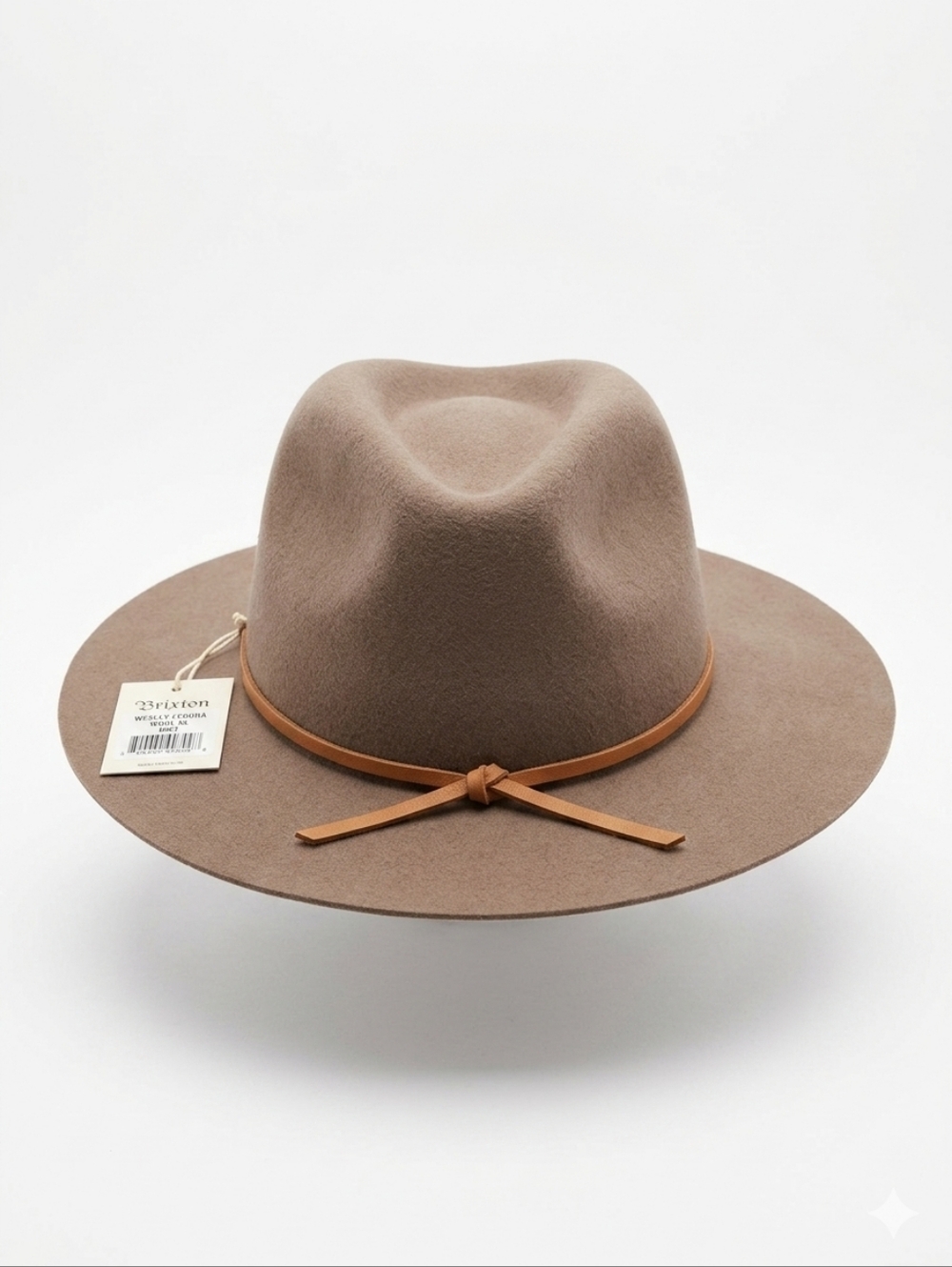 NWT Brixton Wesley Fedora Hat Wool XL Large Brim Tan 7 3/4 Unisex Travel Boho